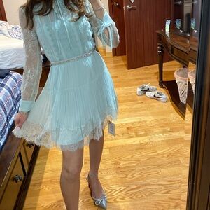Self portrait mint mini dress